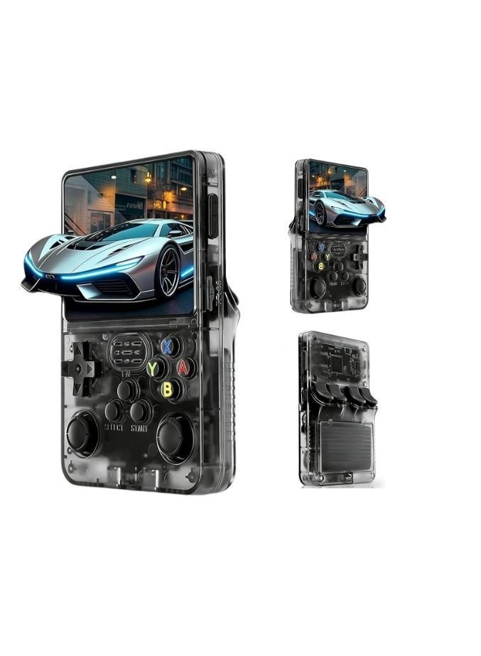 جهاز ألعاب محمول كلاسيكي R36HD (سعة 128 جيجابايت، أكثر من 20000 لعبة) - شاشة IPS عالية الدقة 3.5 بوصة، محاكي محمول لأجهزة PSP وPS1 وN64 | جهاز ألعاب أسود - هدية - Image 1